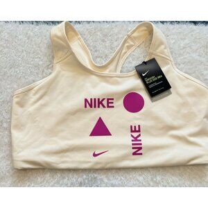 Nike Swoosh Women's Plus Size Bra Medium Support Cream Sz 2X New WT